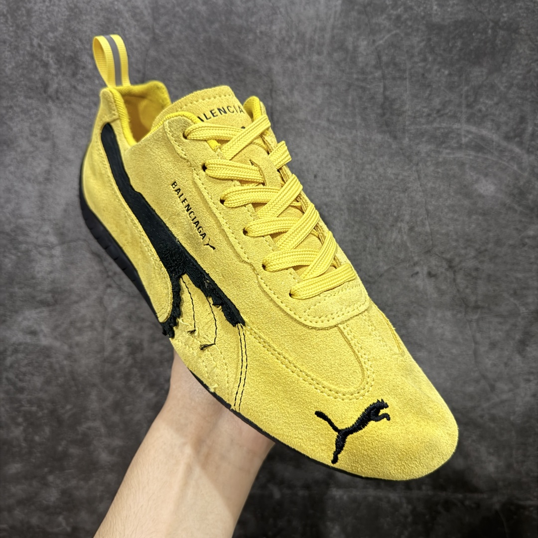Balenciaga The Open Product x Puma Speedcat  低筒 做旧 系带 二层绒面皮防滑耐磨 低筒 舒适时尚 赛车 跑步鞋 休闲鞋 波鞋 黄色