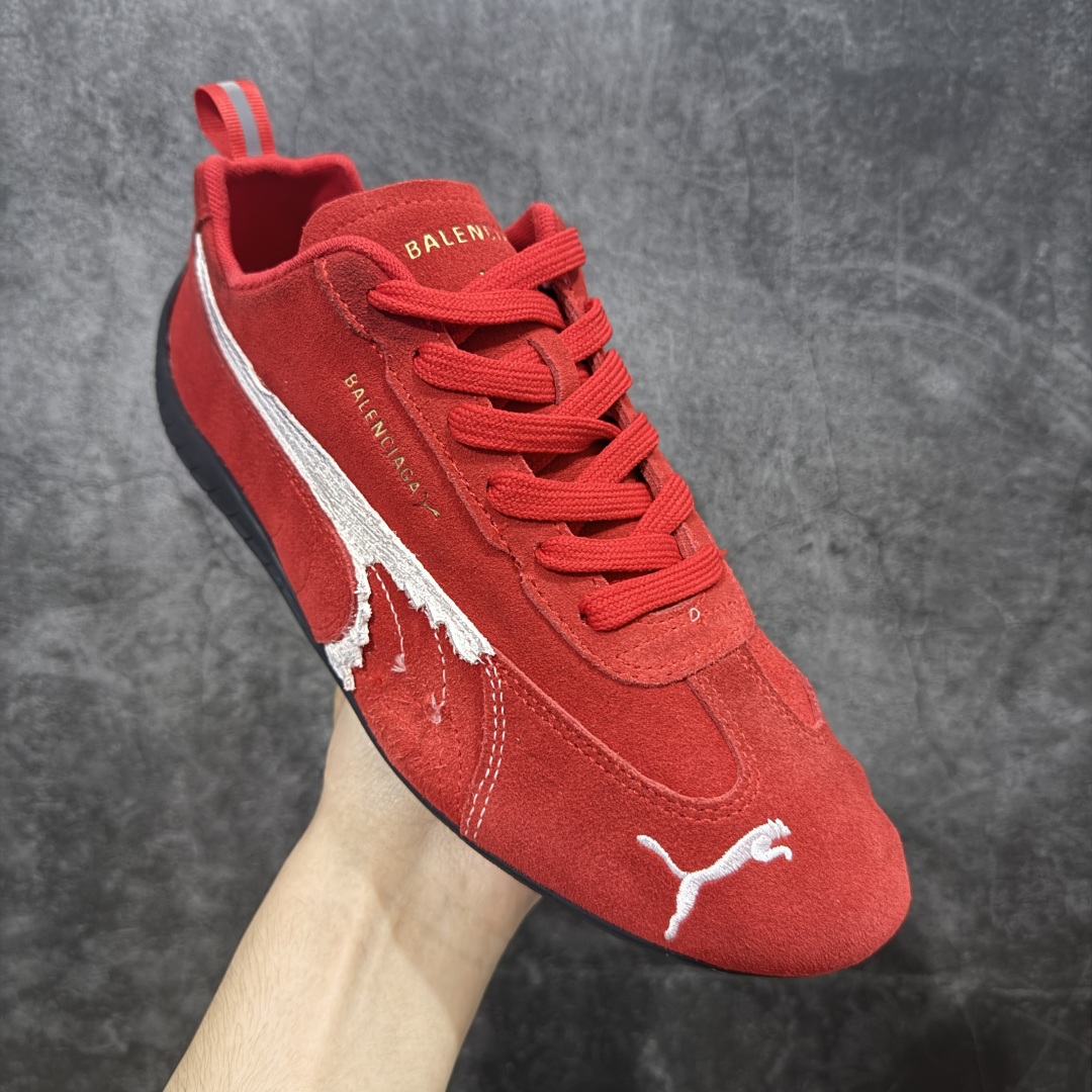 Balenciaga The Open Product x Puma Speedcat  低筒 做旧 系带 二层绒面皮防滑耐磨 低筒 舒适时尚 赛车 跑步鞋 休闲鞋 波鞋 红色