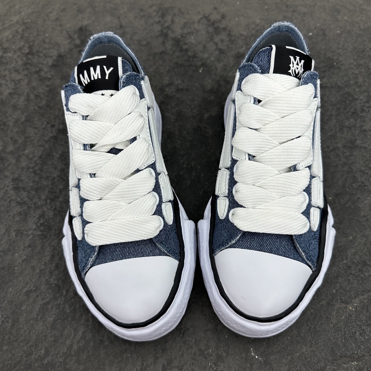 Maison Mihara Yasuhiro MMY AMIRI  低筒 溶胶鞋 帆布鞋 板鞋 休闲鞋 增高鞋 男鞋 女鞋  骨骼蓝色