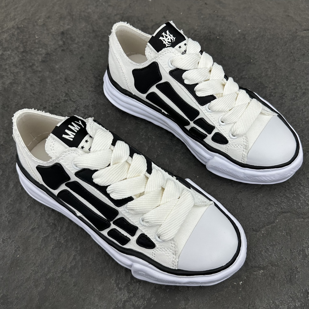 Maison Mihara Yasuhiro MMY AMIRI  低筒 溶胶鞋 帆布鞋 板鞋 休闲鞋 增高鞋 男鞋 女鞋  骨骼白色 AMFOSR1076-271