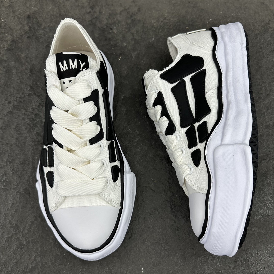 Maison Mihara Yasuhiro MMY AMIRI  低筒 溶胶鞋 帆布鞋 板鞋 休闲鞋 增高鞋 男鞋 女鞋  骨骼白色 AMFOSR1076-271