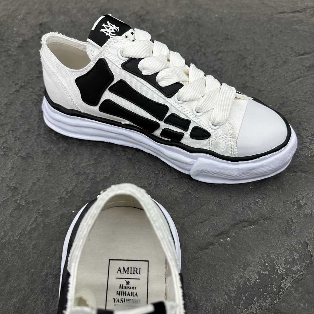 Maison Mihara Yasuhiro MMY AMIRI  低筒 溶胶鞋 帆布鞋 板鞋 休闲鞋 增高鞋 男鞋 女鞋  骨骼白色 AMFOSR1076-271