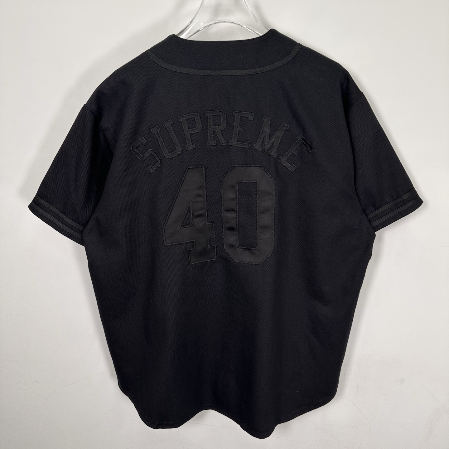 Supreme x 40 Acres 联名款 SS25 WEEK9 Twill Baseball Jersey  休闲 印花短袖 T恤  棒球服 黑色 白色  SUP-SS25-246 SUP-SS25-246
