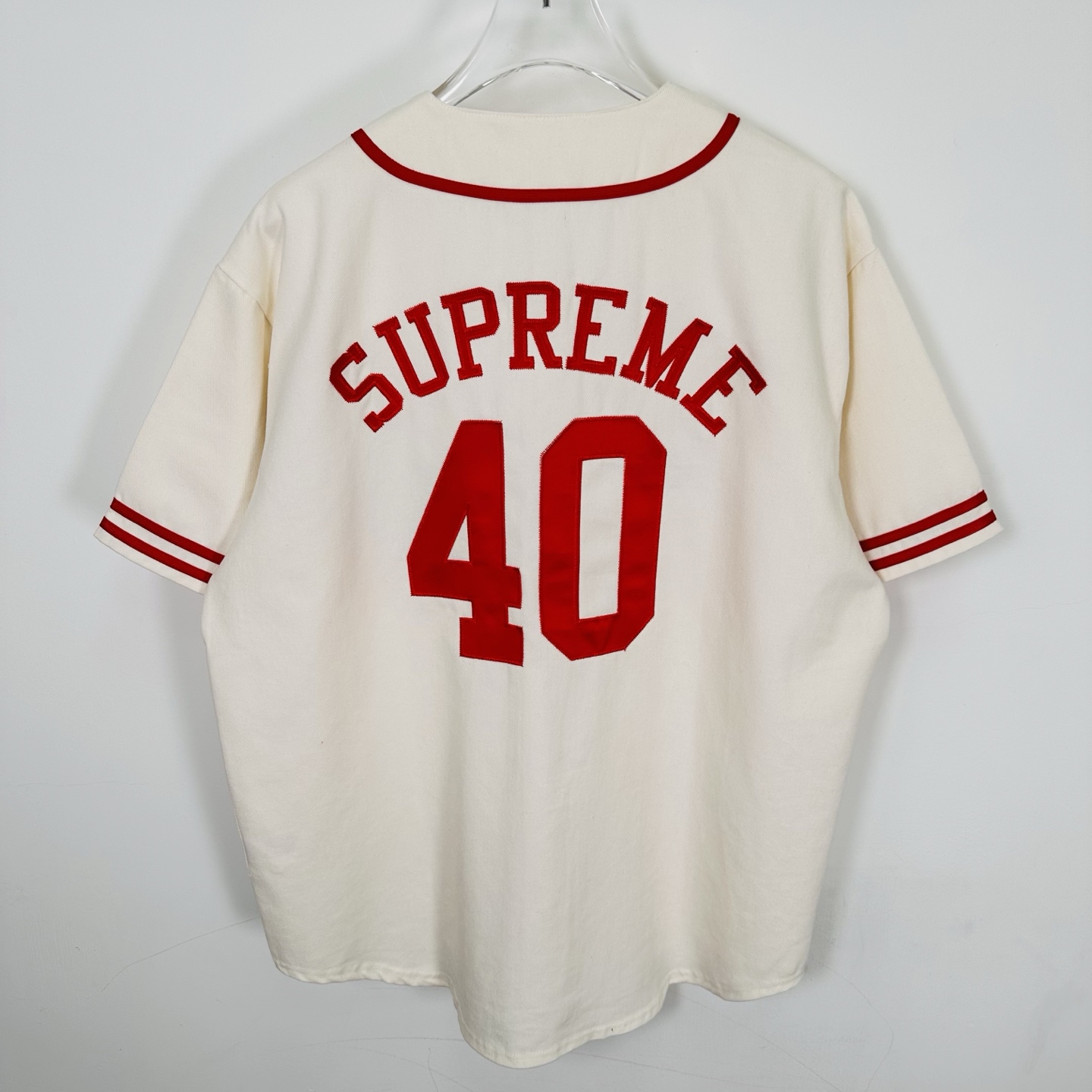 Supreme x 40 Acres 联名款 SS25 WEEK9 Twill Baseball Jersey  休闲 印花短袖 T恤  棒球服 黑色 白色  SUP-SS25-246 SUP-SS25-246