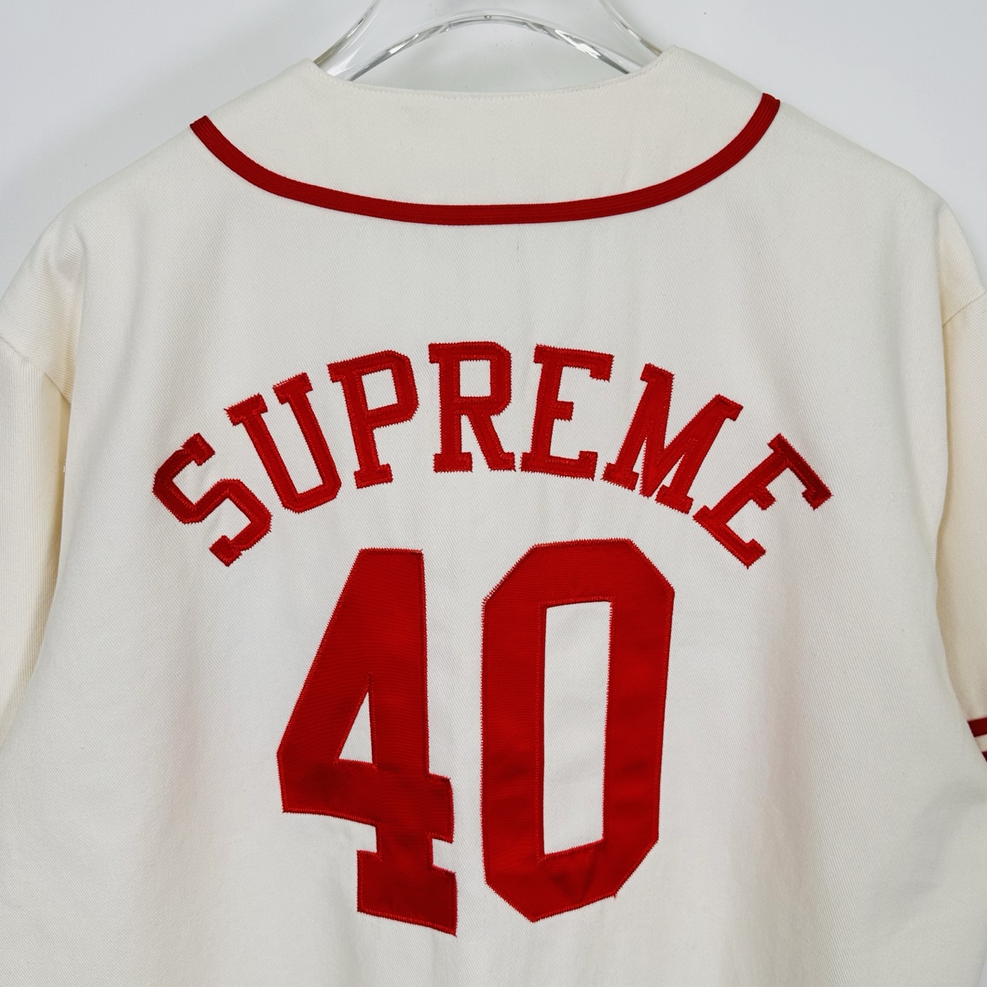 Supreme x 40 Acres 联名款 SS25 WEEK9 Twill Baseball Jersey  休闲 印花短袖 T恤  棒球服 黑色 白色  SUP-SS25-246 SUP-SS25-246