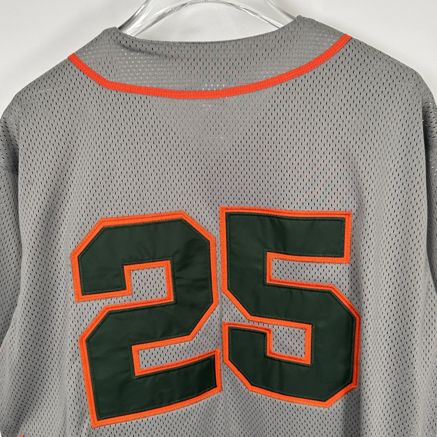 Supreme SS25 WEEK5 Old English Baseball Jersey 美式潮流斜纹贴花网眼短袖棒球球服  黑色 灰色  SUP-SS25-146