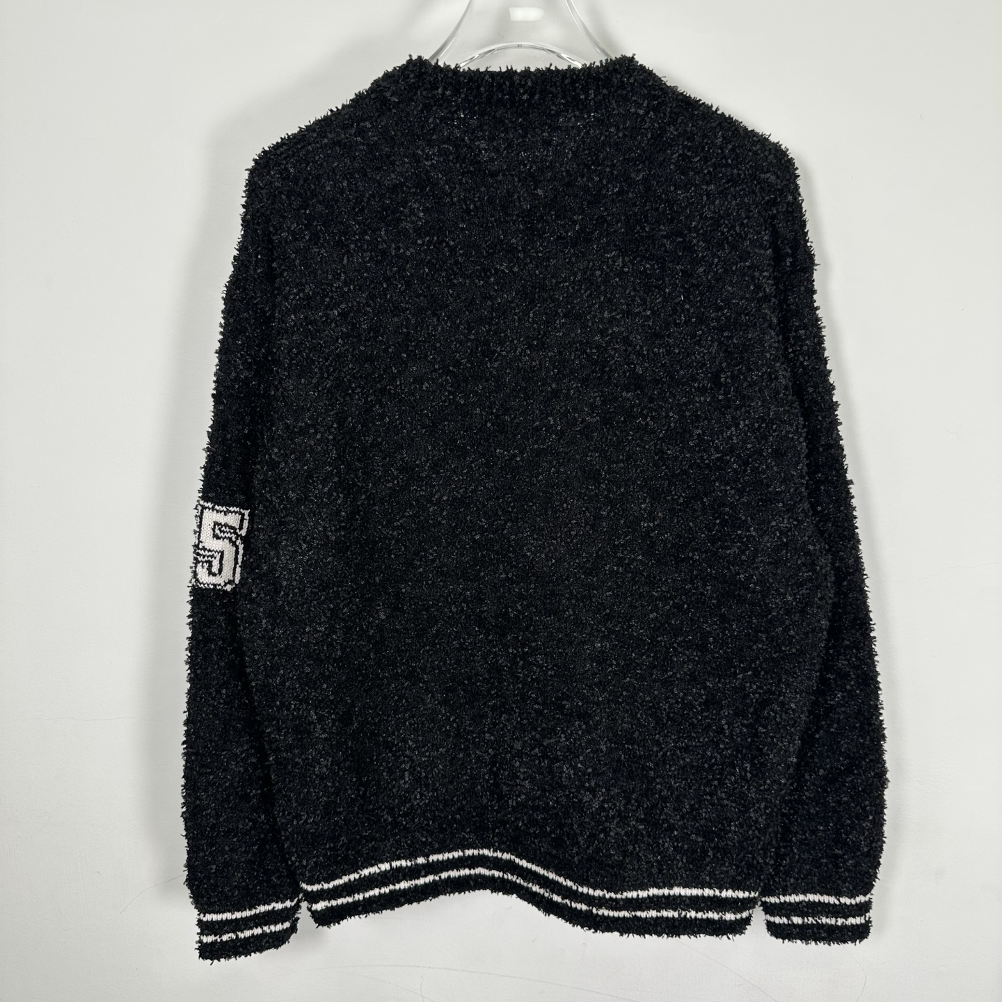 SupremeSS25 WEEK5 Textured Arc Sweater 弧形logo毛绒舒适美式潮流毛衣 秋衣 长袖T恤 男女同款 黑色 粉色 白色 SUP-SS25-109