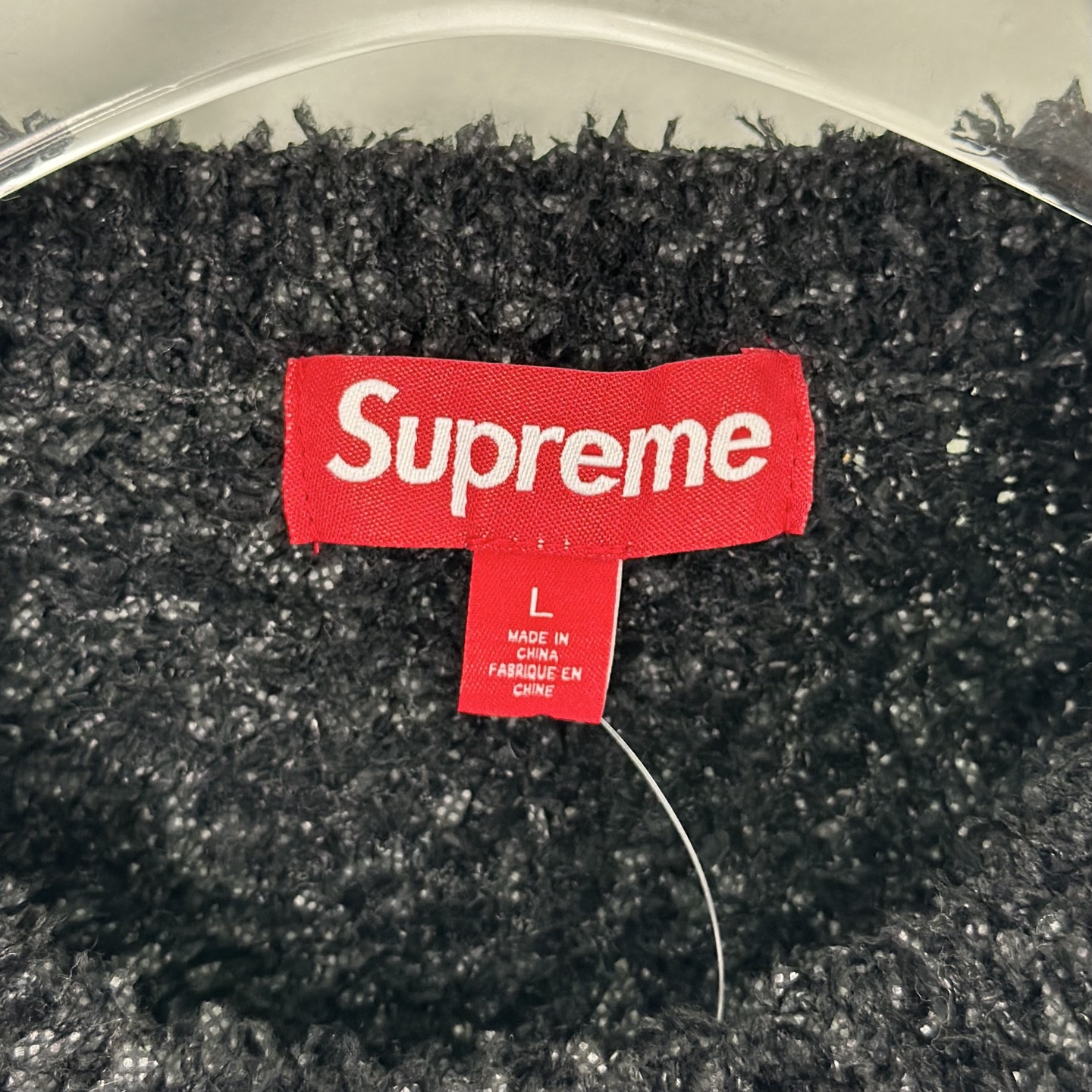 SupremeSS25 WEEK5 Textured Arc Sweater 弧形logo毛绒舒适美式潮流毛衣 秋衣 长袖T恤 男女同款 黑色 粉色 白色 SUP-SS25-109