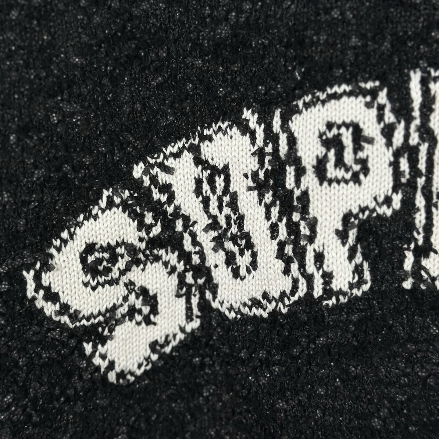 SupremeSS25 WEEK5 Textured Arc Sweater 弧形logo毛绒舒适美式潮流毛衣 秋衣 长袖T恤 男女同款 黑色 粉色 白色 SUP-SS25-109