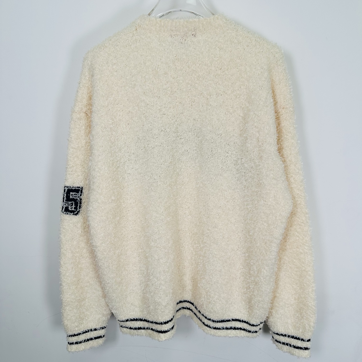 SupremeSS25 WEEK5 Textured Arc Sweater 弧形logo毛绒舒适美式潮流毛衣 秋衣 长袖T恤 男女同款 黑色 粉色 白色 SUP-SS25-109