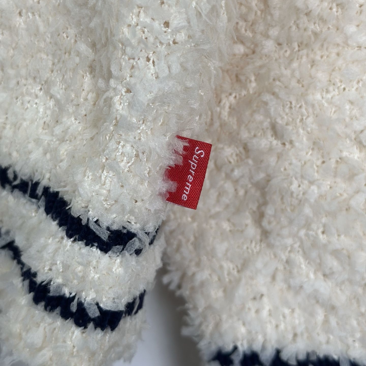 SupremeSS25 WEEK5 Textured Arc Sweater 弧形logo毛绒舒适美式潮流毛衣 秋衣 长袖T恤 男女同款 黑色 粉色 白色 SUP-SS25-109