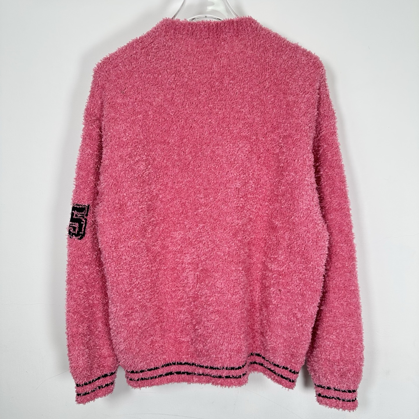 SupremeSS25 WEEK5 Textured Arc Sweater 弧形logo毛绒舒适美式潮流毛衣 秋衣 长袖T恤 男女同款 黑色 粉色 白色 SUP-SS25-109