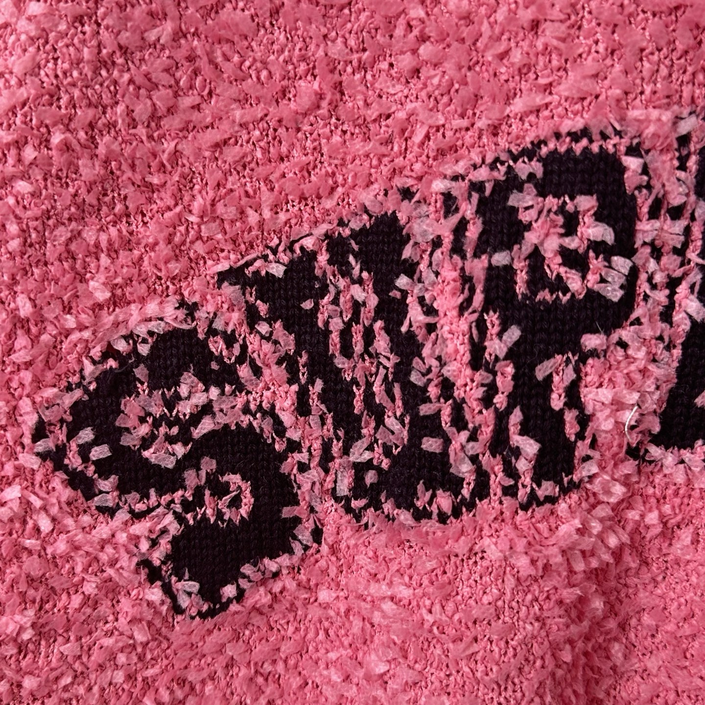 SupremeSS25 WEEK5 Textured Arc Sweater 弧形logo毛绒舒适美式潮流毛衣 秋衣 长袖T恤 男女同款 黑色 粉色 白色 SUP-SS25-109