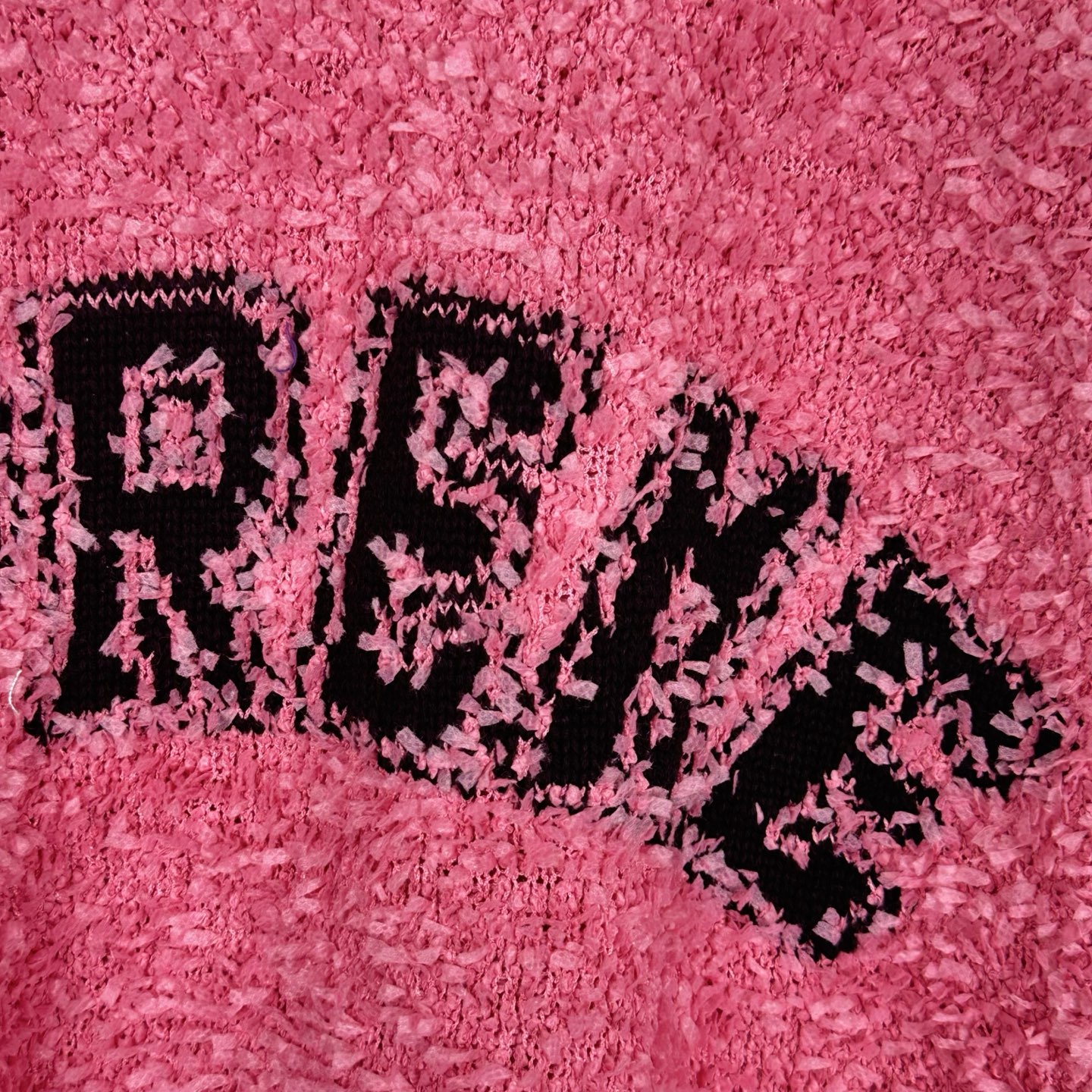 SupremeSS25 WEEK5 Textured Arc Sweater 弧形logo毛绒舒适美式潮流毛衣 秋衣 长袖T恤 男女同款 黑色 粉色 白色 SUP-SS25-109