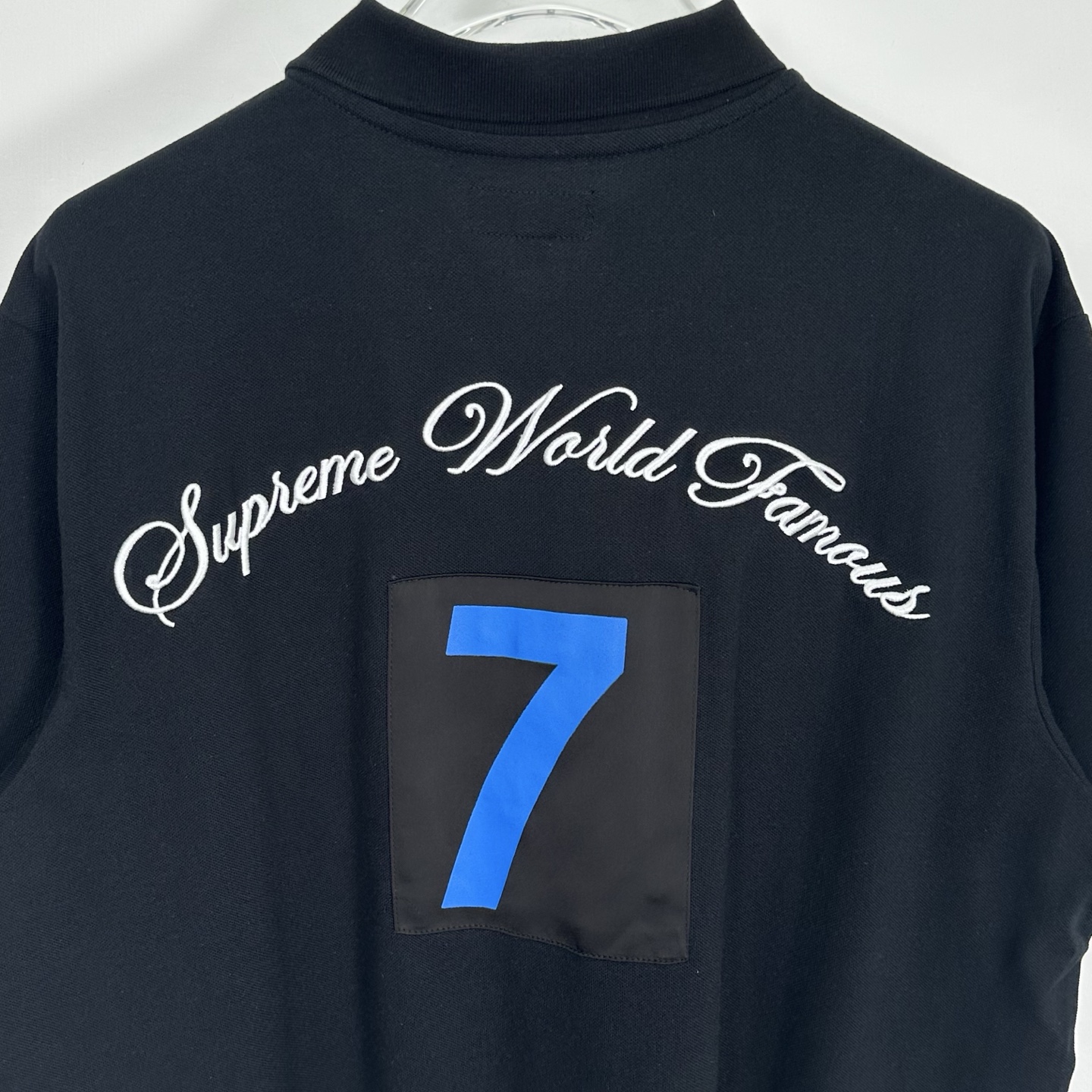 Supreme polo衫 字母 短袖 休闲T恤 黑色 蓝色 SUP-SS25-129