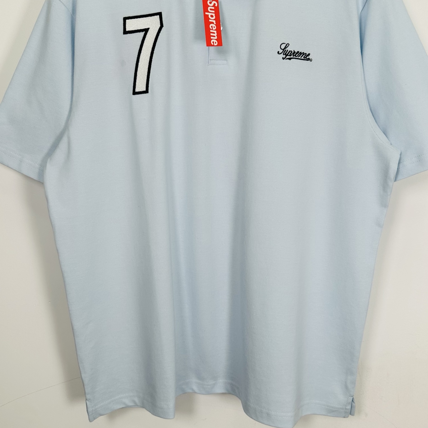 Supreme polo衫 字母 短袖 休闲T恤 黑色 蓝色 SUP-SS25-129