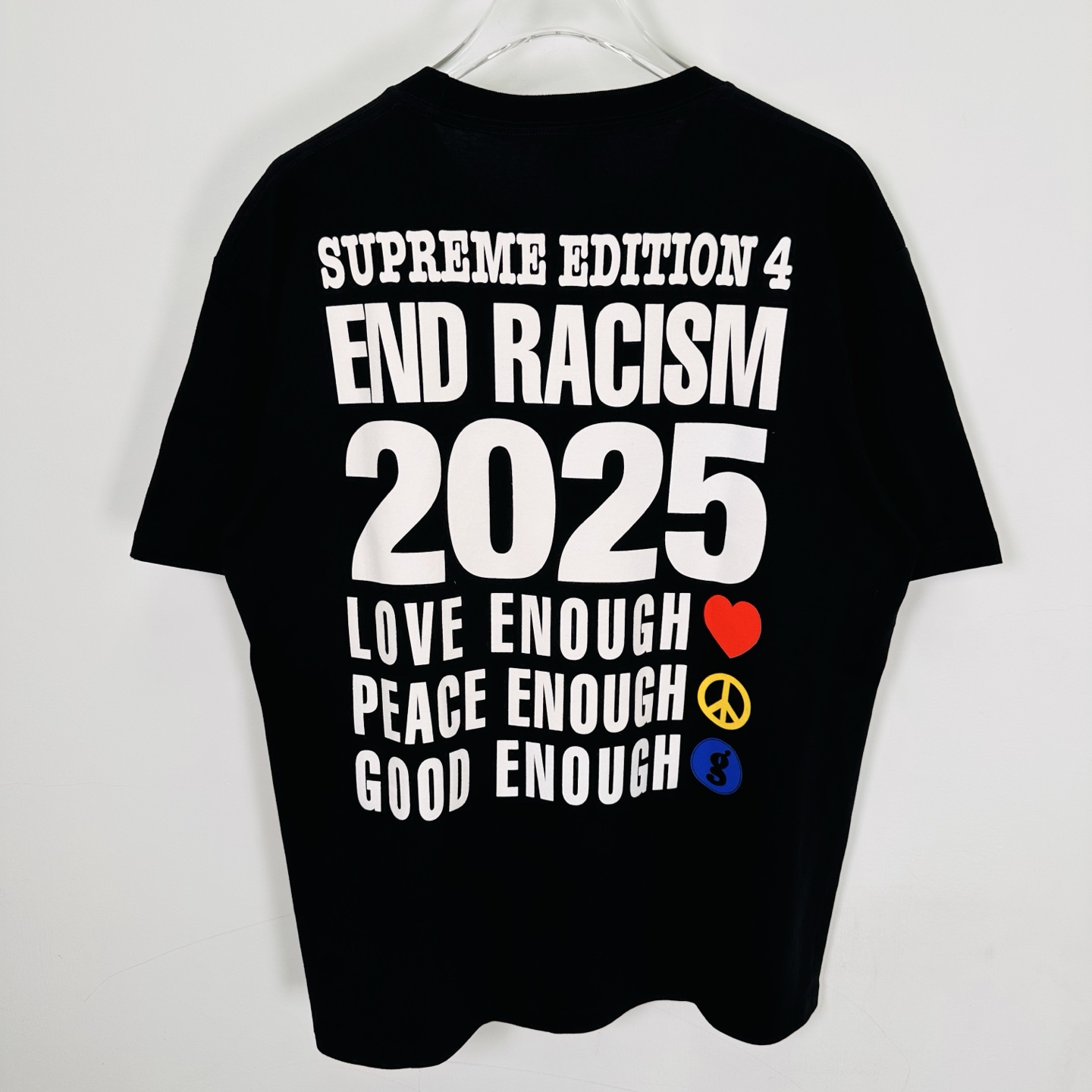 Supreme GOODENOUGH 联名款 SS25  印花logo圆领 短袖T恤 男女同款 黑色 白色  SUP-SS25-262