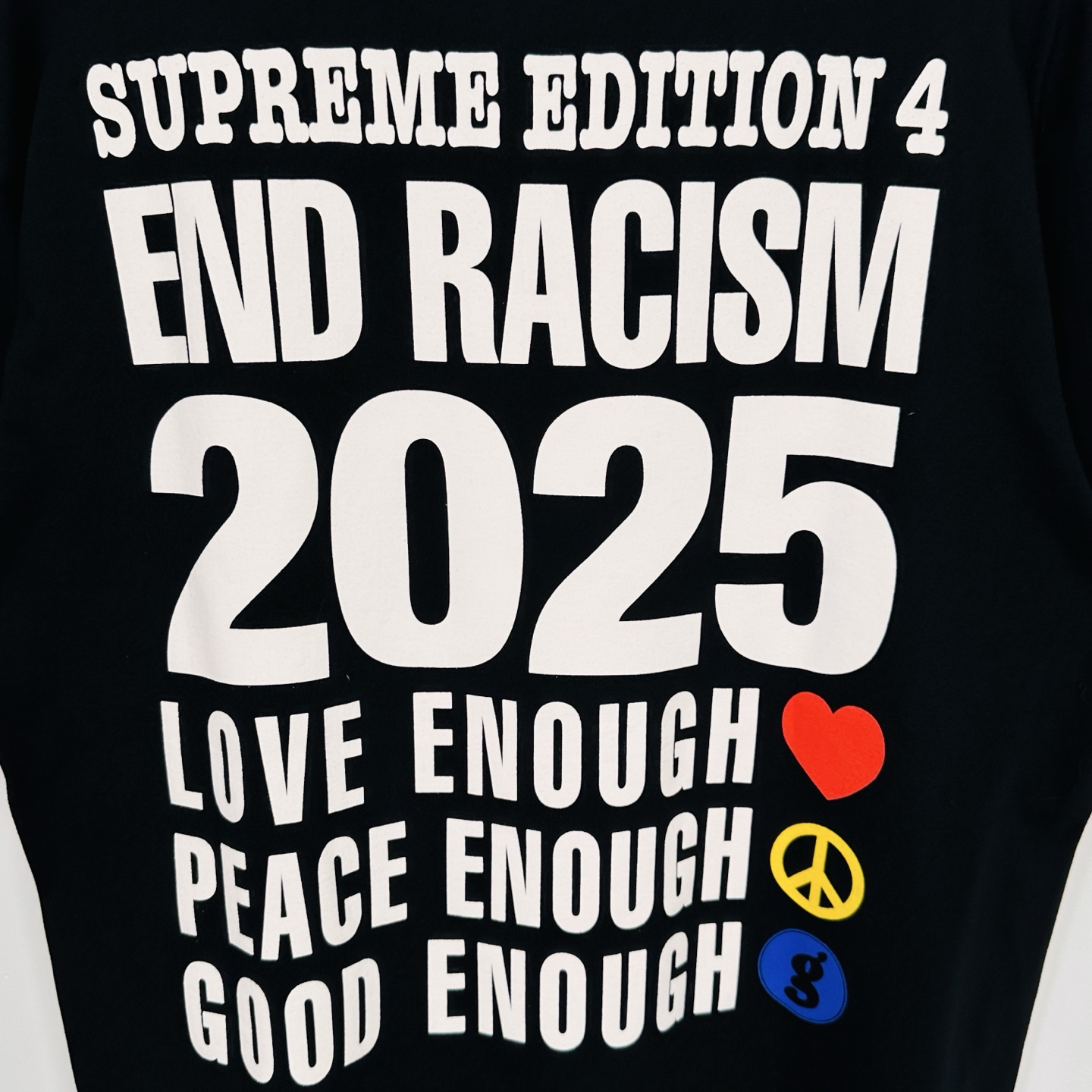 Supreme GOODENOUGH 联名款 SS25  印花logo圆领 短袖T恤 男女同款 黑色 白色  SUP-SS25-262