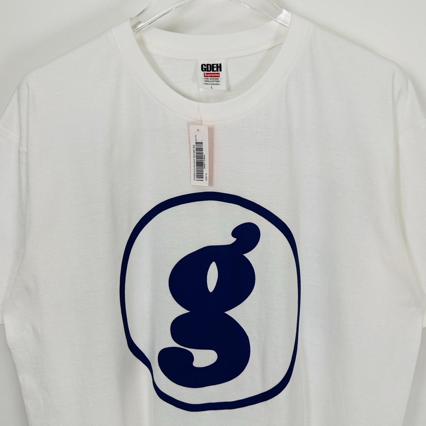 Supreme GOODENOUGH 联名款 SS25  印花logo圆领 短袖T恤 男女同款 黑色 白色  SUP-SS25-262