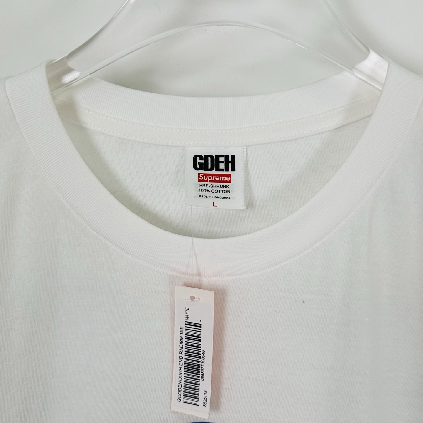 Supreme GOODENOUGH 联名款 SS25  印花logo圆领 短袖T恤 男女同款 黑色 白色  SUP-SS25-262