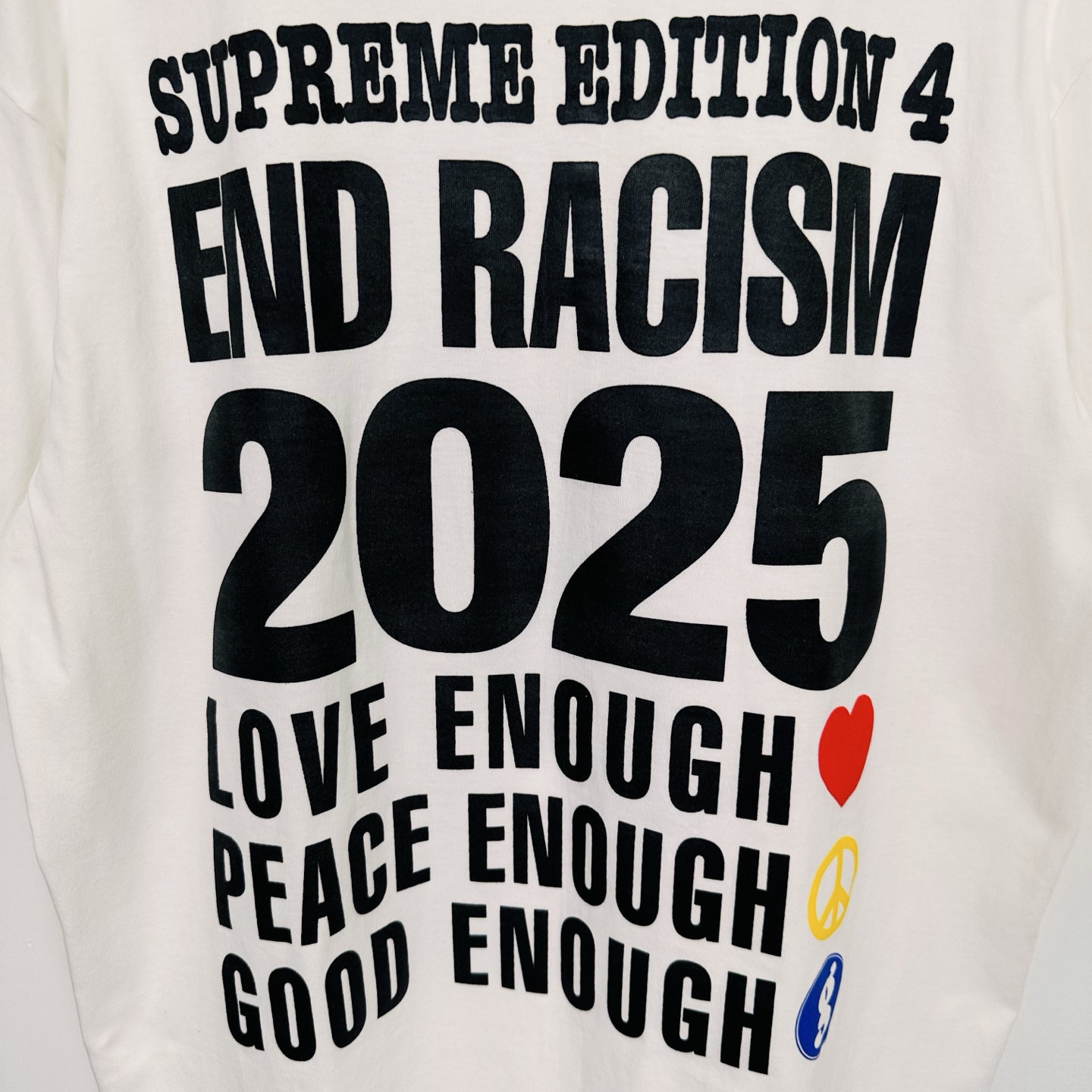 Supreme GOODENOUGH 联名款 SS25  印花logo圆领 短袖T恤 男女同款 黑色 白色  SUP-SS25-262