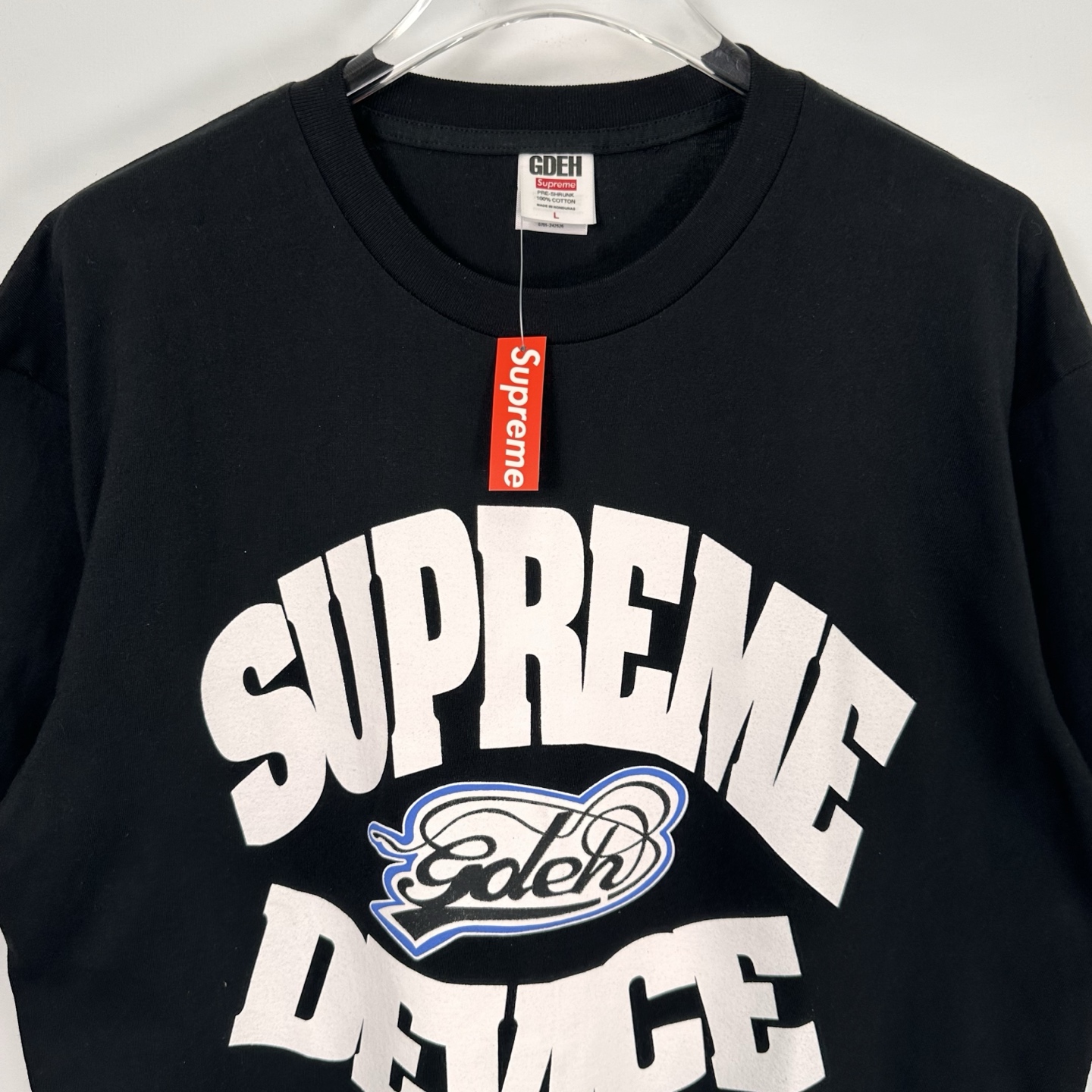 Supreme GOODENOUGH 联名款 SS25  印花logo圆领 短袖T恤 男女同款 黑色 藏蓝 白色  SUP-SS25-257