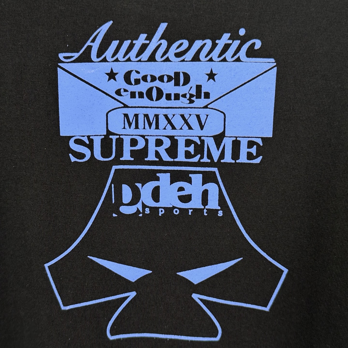 Supreme GOODENOUGH 联名款 SS25  印花logo圆领 短袖T恤 男女同款 黑色 藏蓝 白色  SUP-SS25-257