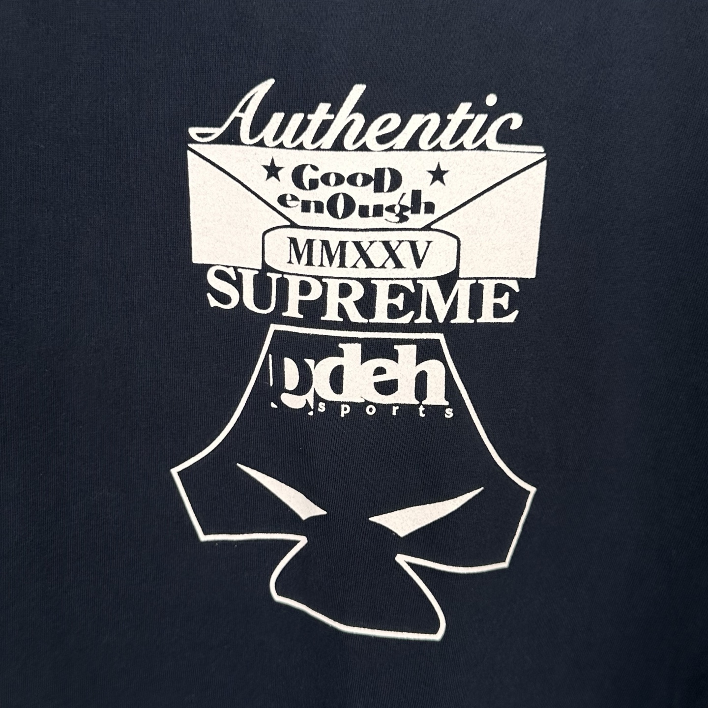 Supreme GOODENOUGH 联名款 SS25  印花logo圆领 短袖T恤 男女同款 黑色 藏蓝 白色  SUP-SS25-257