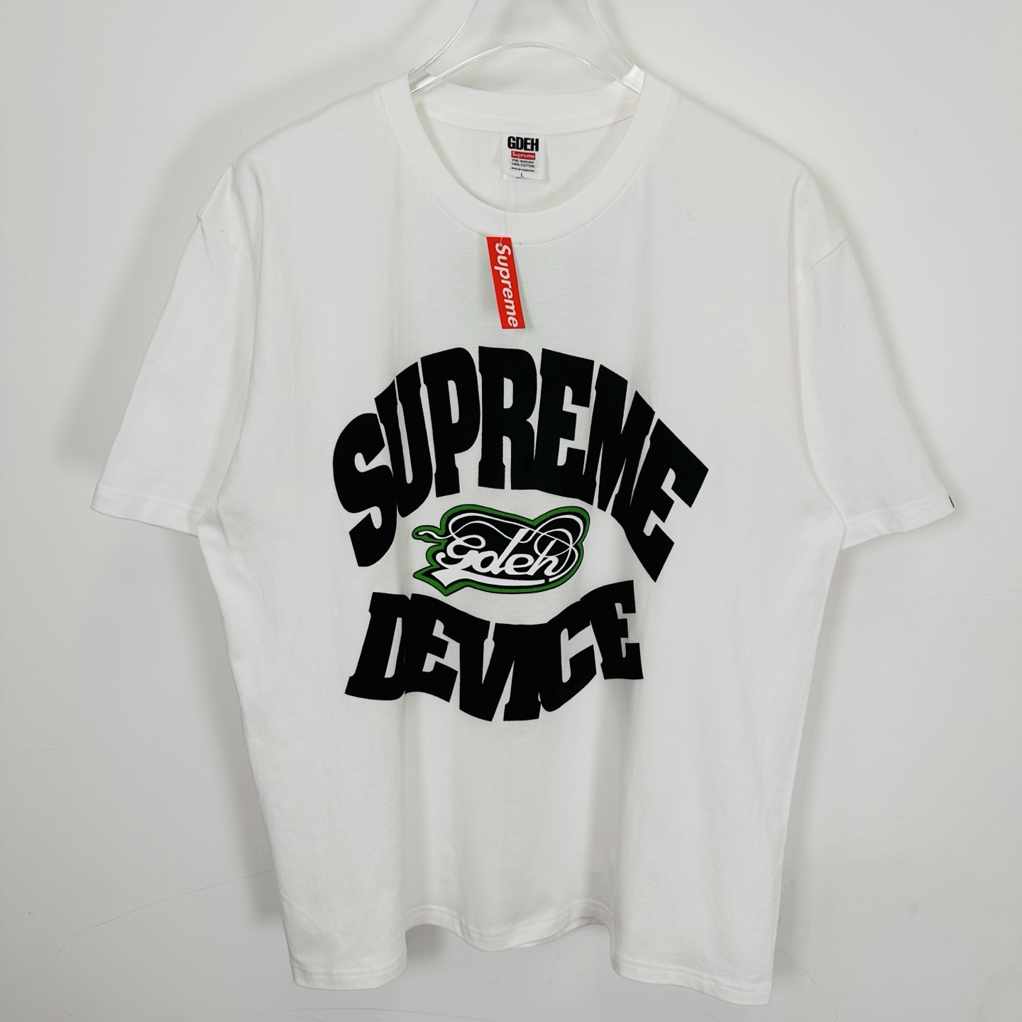 Supreme GOODENOUGH 联名款 SS25  印花logo圆领 短袖T恤 男女同款 黑色 藏蓝 白色  SUP-SS25-257