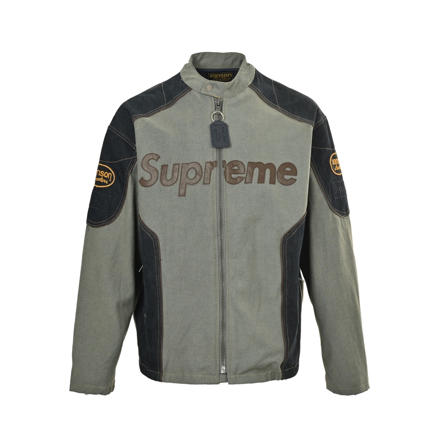 Supreme xVanson Leathers x Cordura 联名款 SS25 WEEK13 CottonJacket 皮革徽标贴花拉链开合长袖美式潮流夹克 男女同款  SUP-SS25-048