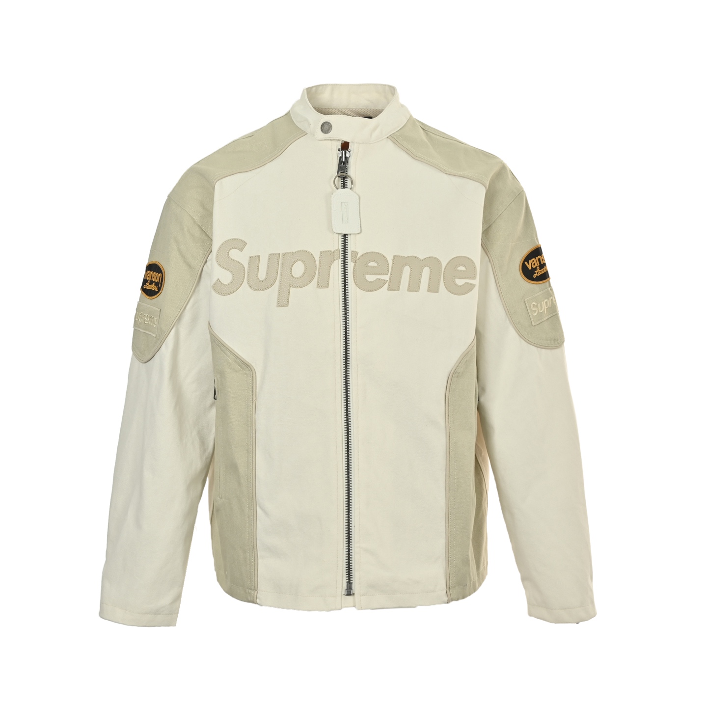 Supreme xVanson Leathers x Cordura 联名款 SS25 WEEK13 CottonJacket 皮革徽标贴花拉链开合长袖美式潮流夹克 男女同款  SUP-SS25-048