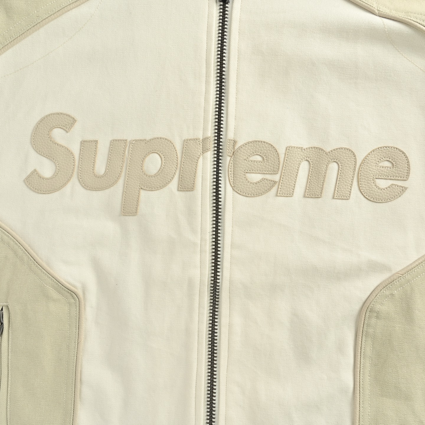 Supreme xVanson Leathers x Cordura 联名款 SS25 WEEK13 CottonJacket 皮革徽标贴花拉链开合长袖美式潮流夹克 男女同款  SUP-SS25-048