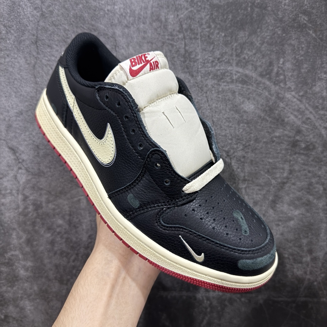 Nigel Sylvester Air Jordan AJ1 Low  OG Nitro "Better With Time 低筒  复古防滑 板鞋休闲 篮球鞋  波鞋 男女同款 黑白红 IB8958-001
