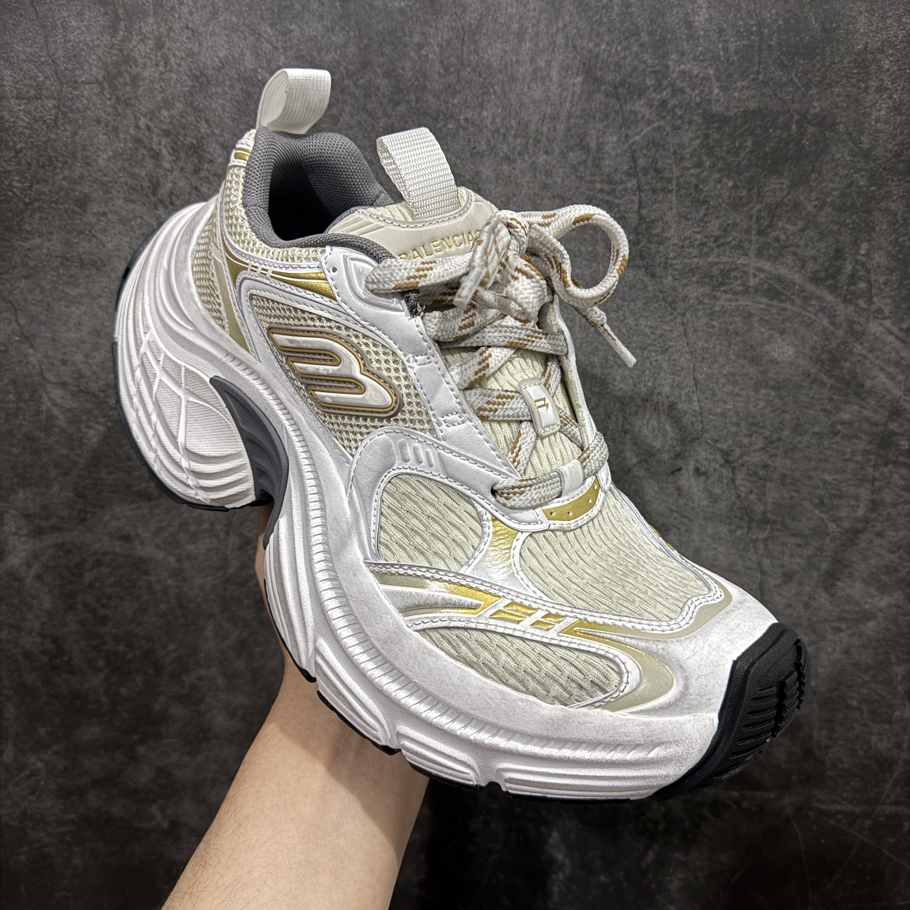 Balenciaga  巴黎世家 10XL 网布 系带 做旧 低筒 老爹鞋 运动 复古板鞋 休闲鞋 男鞋 女鞋 波鞋  米白 815853W2MV29157