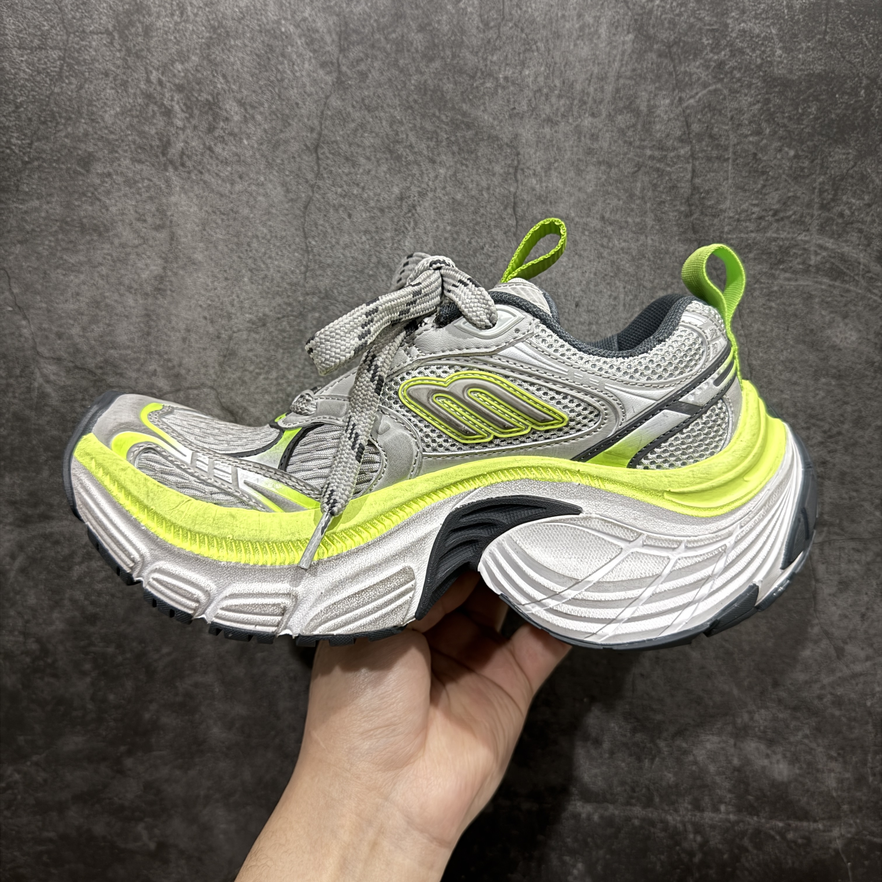 Balenciaga  巴黎世家 10XL 网布 系带 做旧 低筒 老爹鞋 运动 复古板鞋 休闲鞋 男鞋 女鞋 波鞋 灰绿色 815853W2MV29157