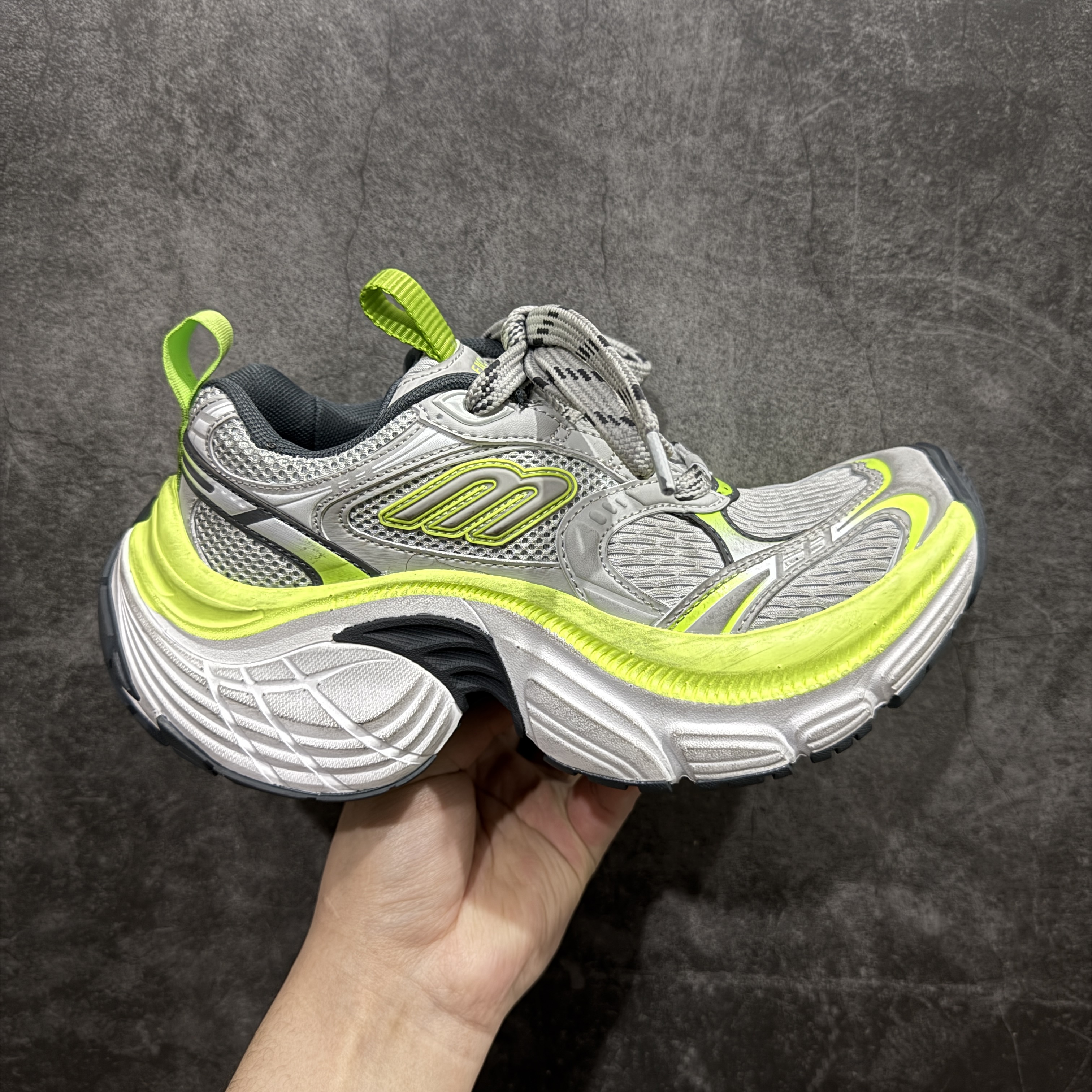 Balenciaga  巴黎世家 10XL 网布 系带 做旧 低筒 老爹鞋 运动 复古板鞋 休闲鞋 男鞋 女鞋 波鞋 灰绿色 815853W2MV29157