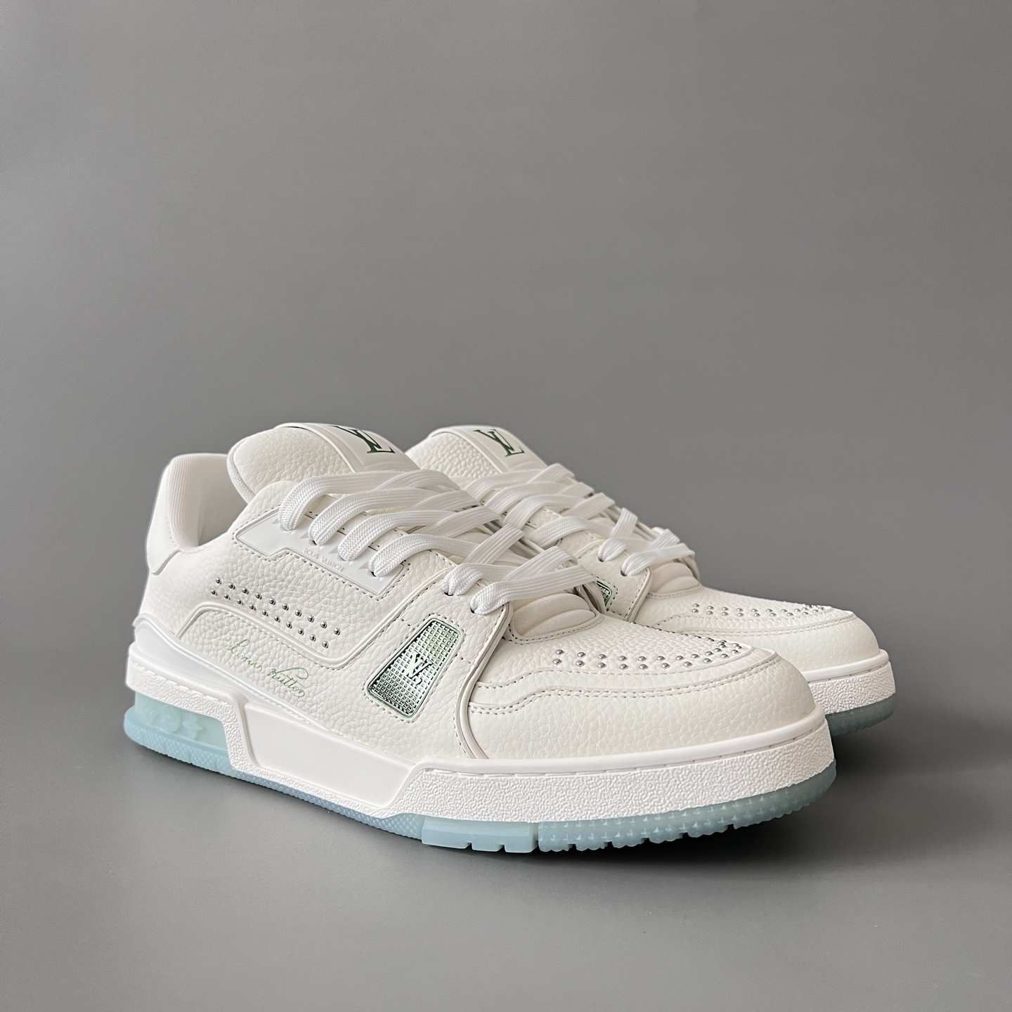 Louis Vuitton LV Trainer 路易威登 低筒 休闲鞋 板鞋 运动鞋 男鞋 女鞋 波鞋 白绿色 1AIKRM