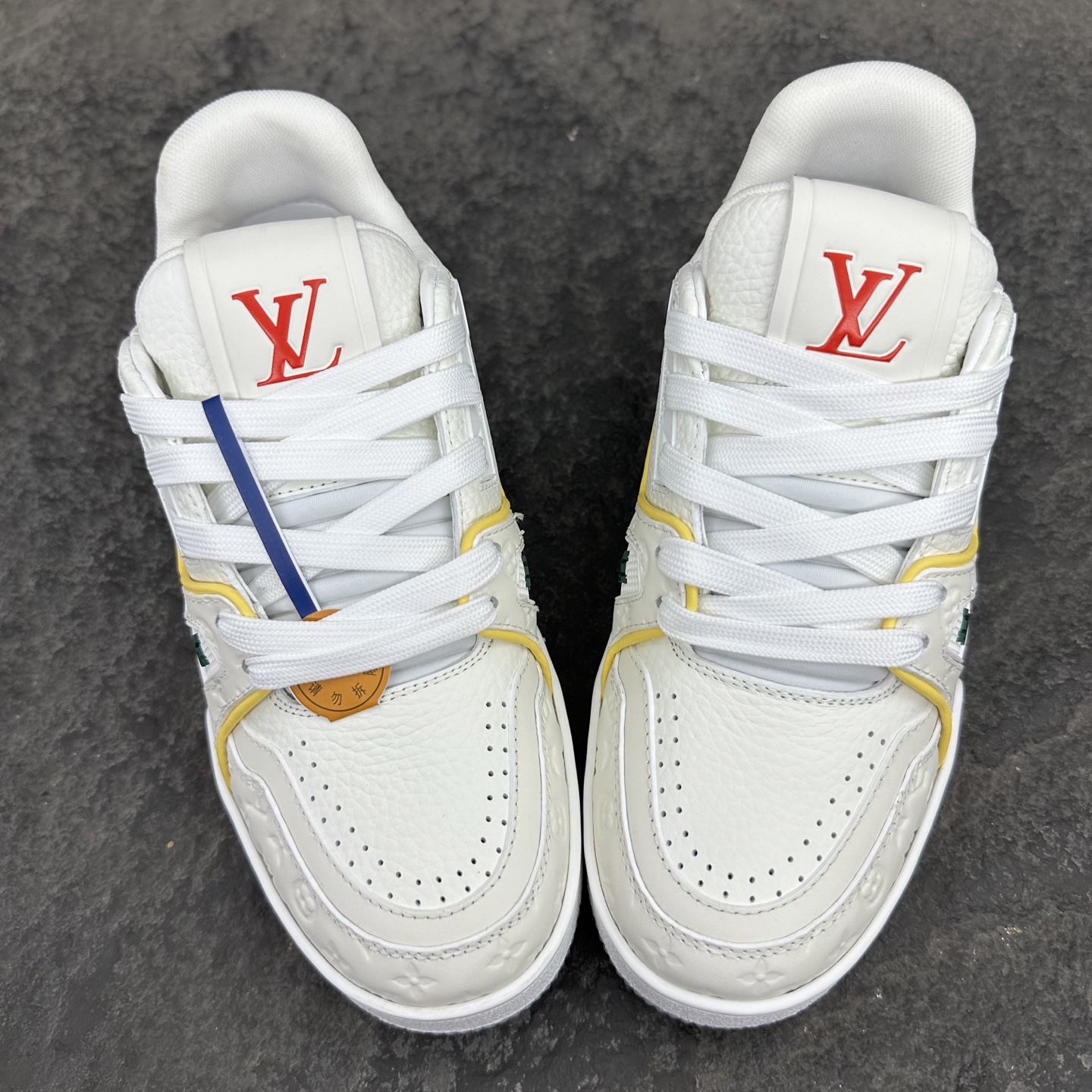 Louis Vuitton LV Trainer 路易威登 低筒 休闲鞋 板鞋 运动鞋 男鞋 女鞋 波鞋 白黄红 邮轮限定  1AHPJS
