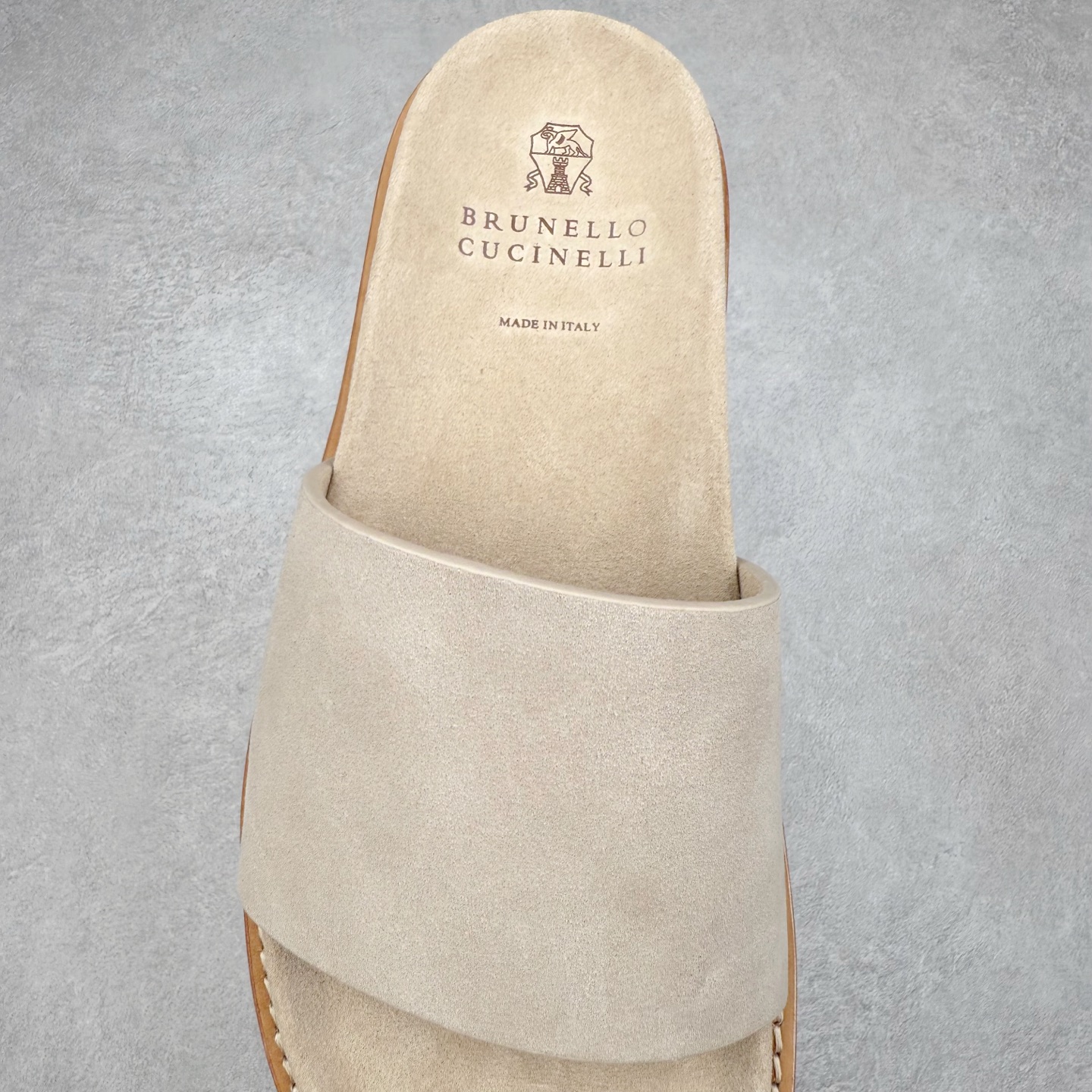 Brunello Cucinelli BC 工字 绒面革 圆头露趾 室内外 一字拖鞋 黑色 褐色 MZUSILY235CHW89