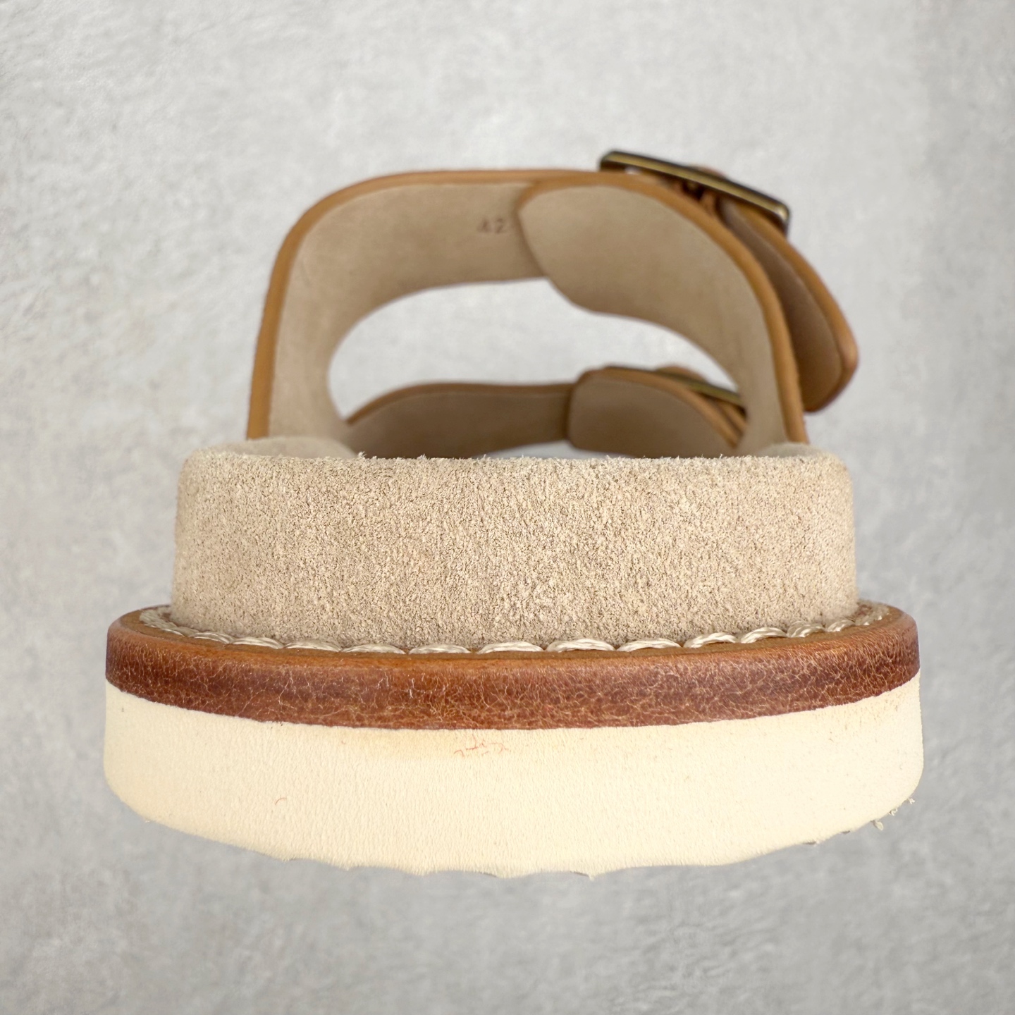 Brunello Cucinelli BC 工字 绒面革 圆头露趾 室内外 一字拖鞋 棕色 MZUSILY235CHW89