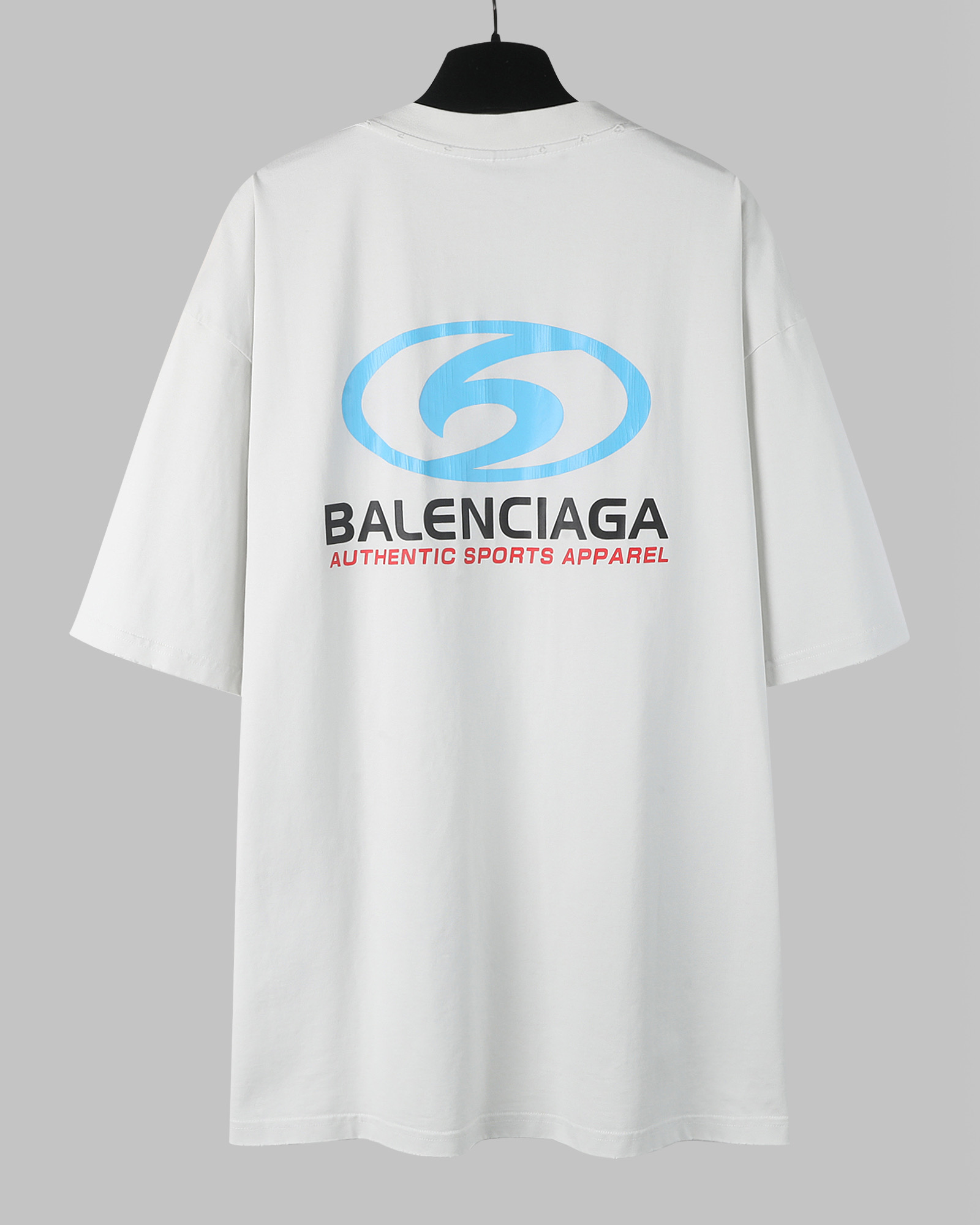 Balenciaga 巴黎世家 彩字裂纹  印花短袖 T恤 圆领 短款 夏季 白色A5