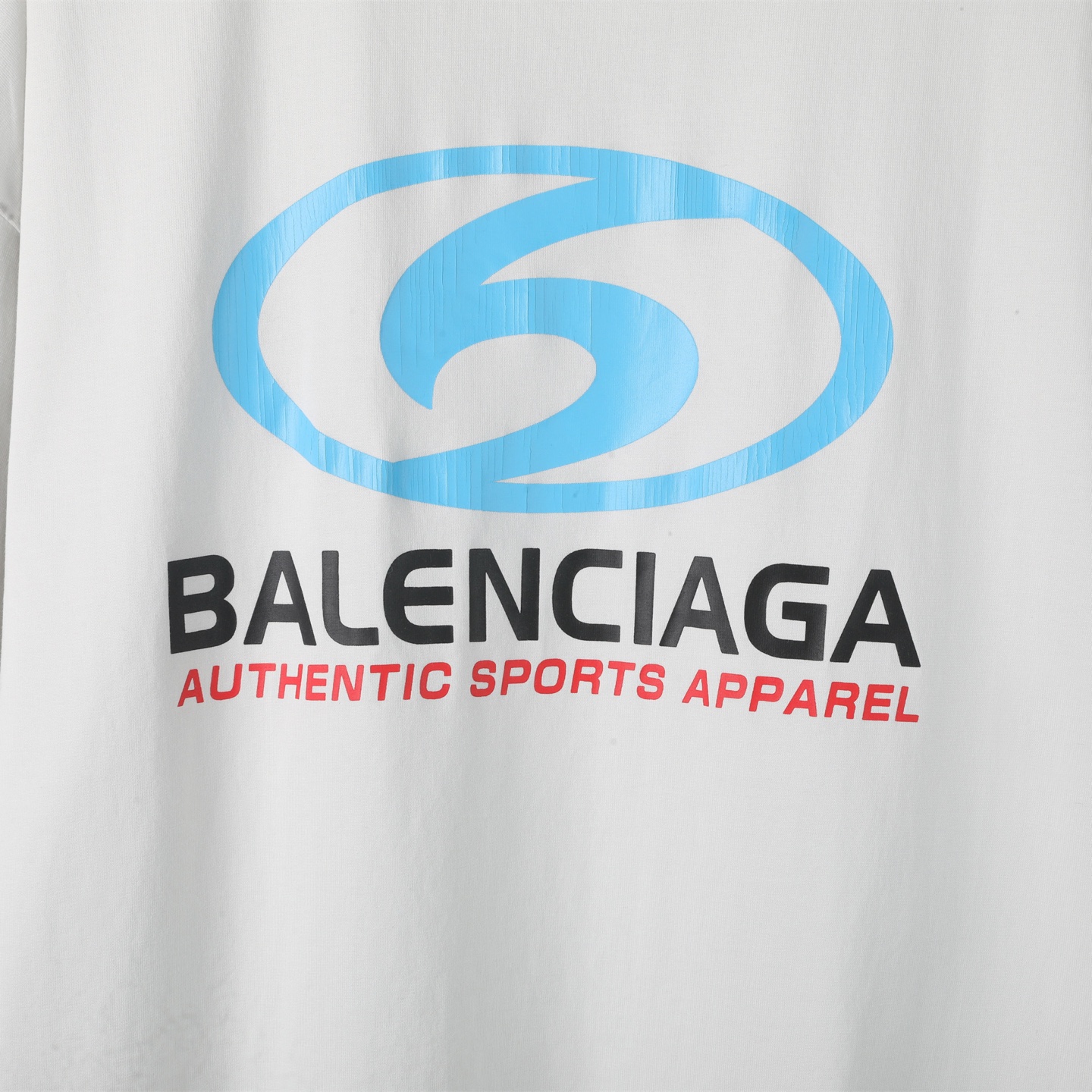 Balenciaga 巴黎世家 彩字裂纹  印花短袖 T恤 圆领 短款 夏季 白色A5