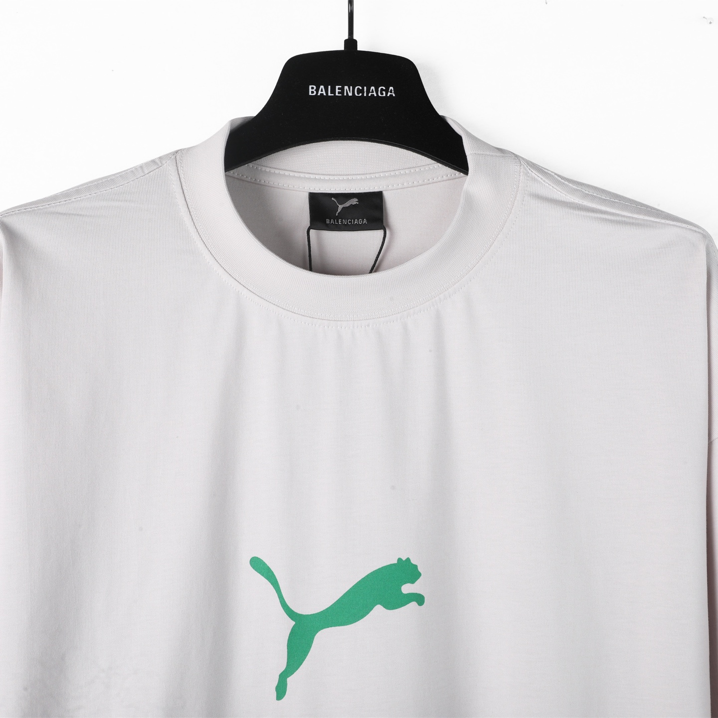 PUMA Balenciaga 巴黎世家 彪马联名限定  印花短袖 T恤 圆领 短款 夏季 白色A5  831305TTVA69012