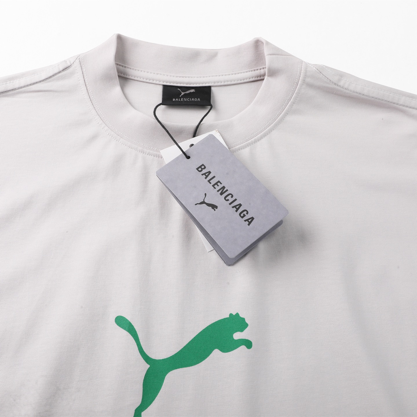 PUMA Balenciaga 巴黎世家 彪马联名限定  印花短袖 T恤 圆领 短款 夏季 白色A5  831305TTVA69012