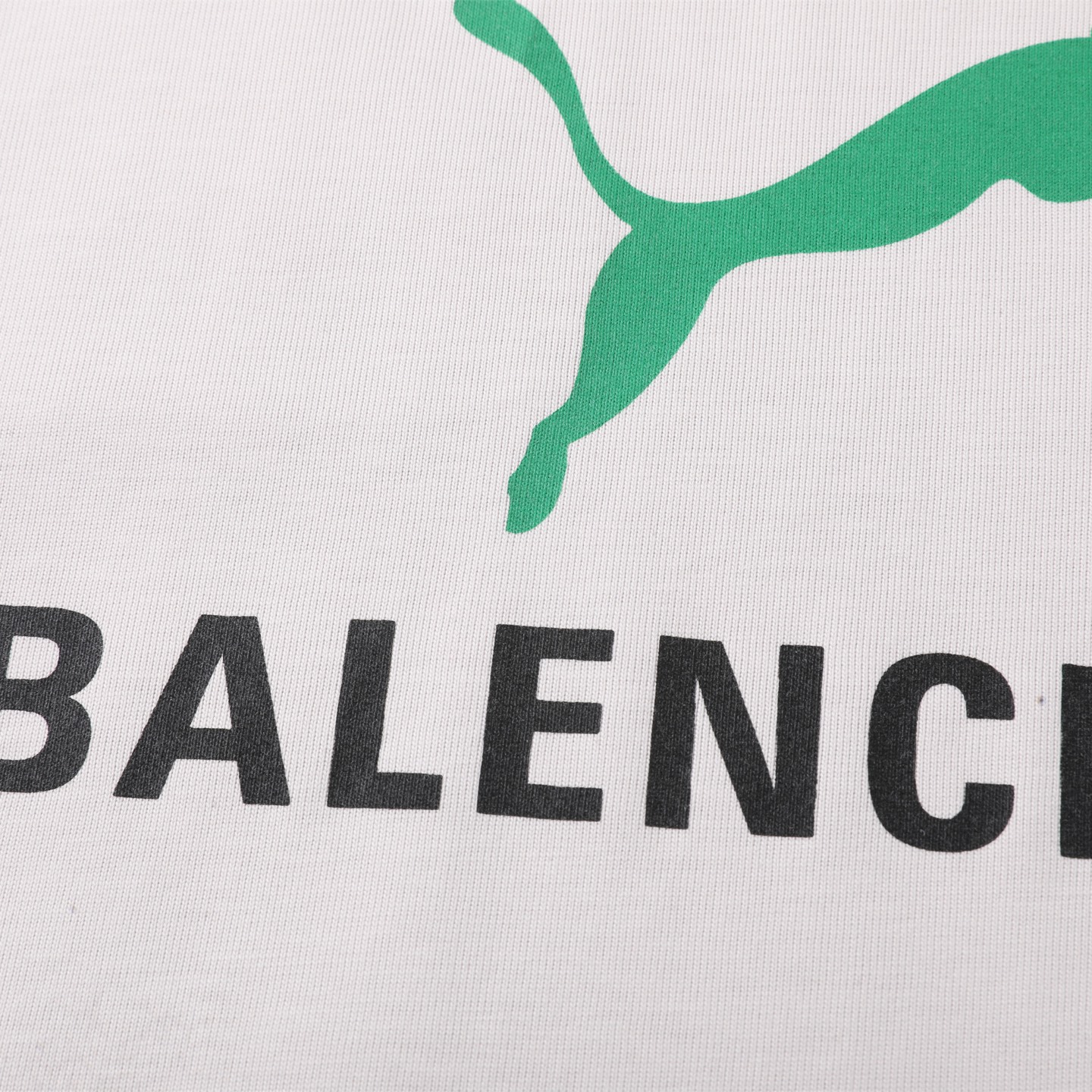 PUMA Balenciaga 巴黎世家 彪马联名限定  印花短袖 T恤 圆领 短款 夏季 白色A5  831305TTVA69012