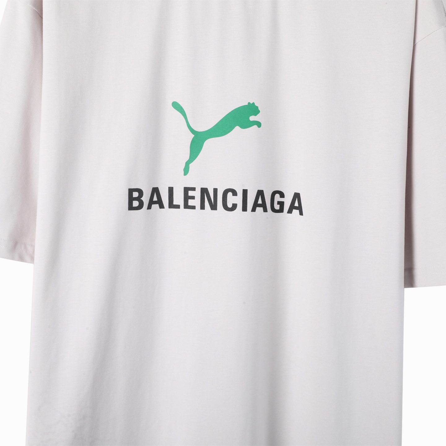 PUMA Balenciaga 巴黎世家 彪马联名限定  印花短袖 T恤 圆领 短款 夏季 白色A5  831305TTVA69012