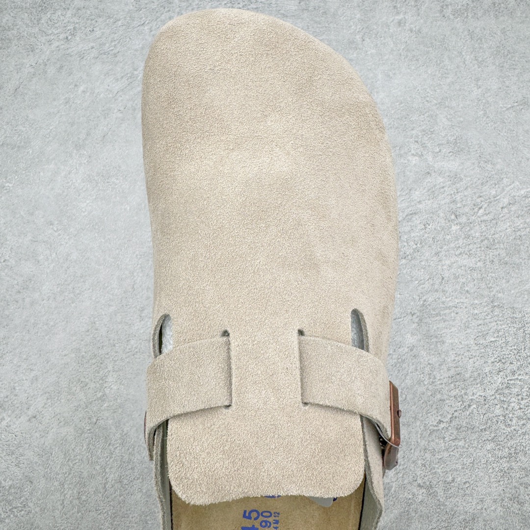Birkenstock   Boston VL 勃肯 绒面 舒适圆头百搭增高厚底 包头拖鞋 男女同款 灰色 