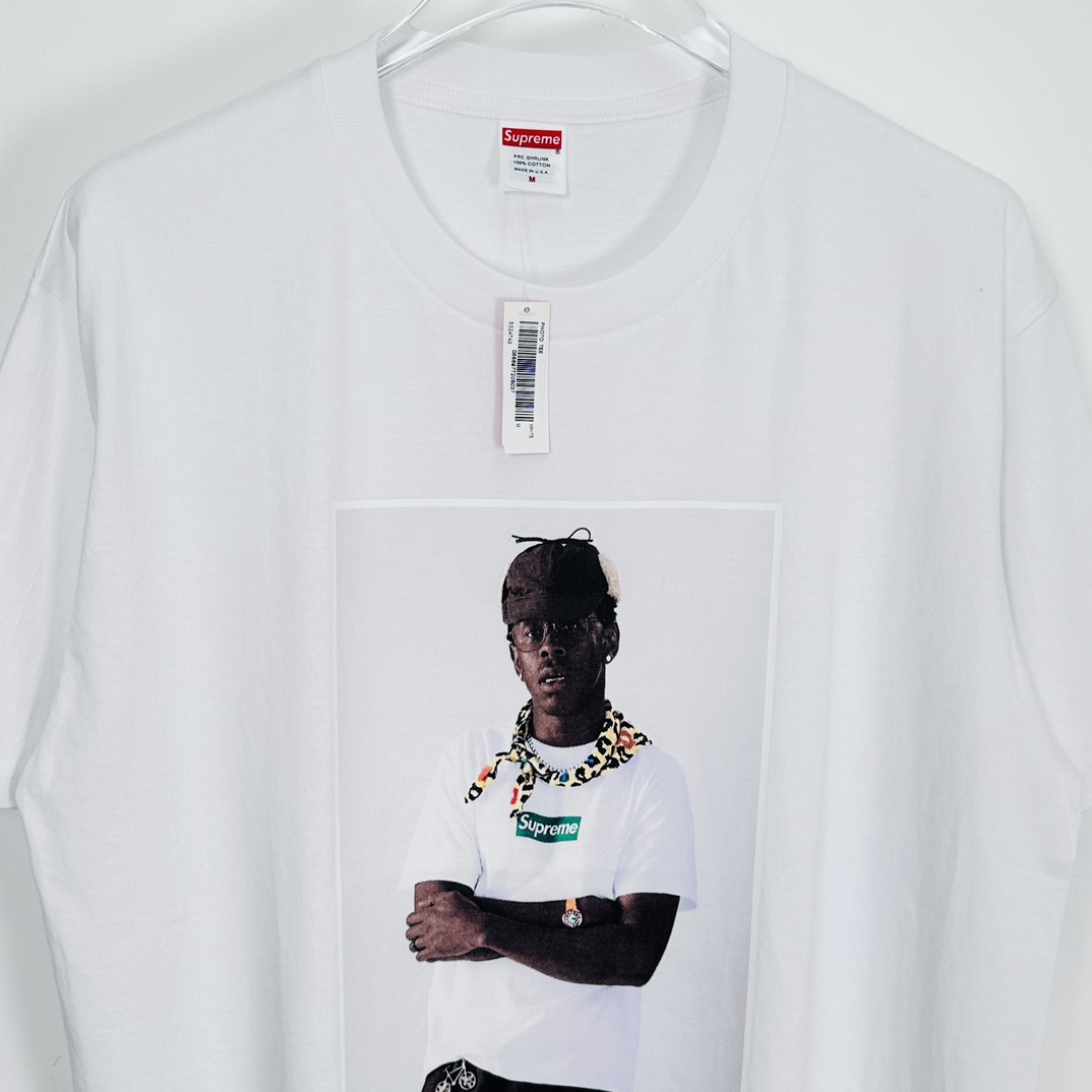 Supreme  Tyler The Creator Tee  泰勒人物 印花logo圆领 短袖T恤 男女同款 黑色 蓝 白色   