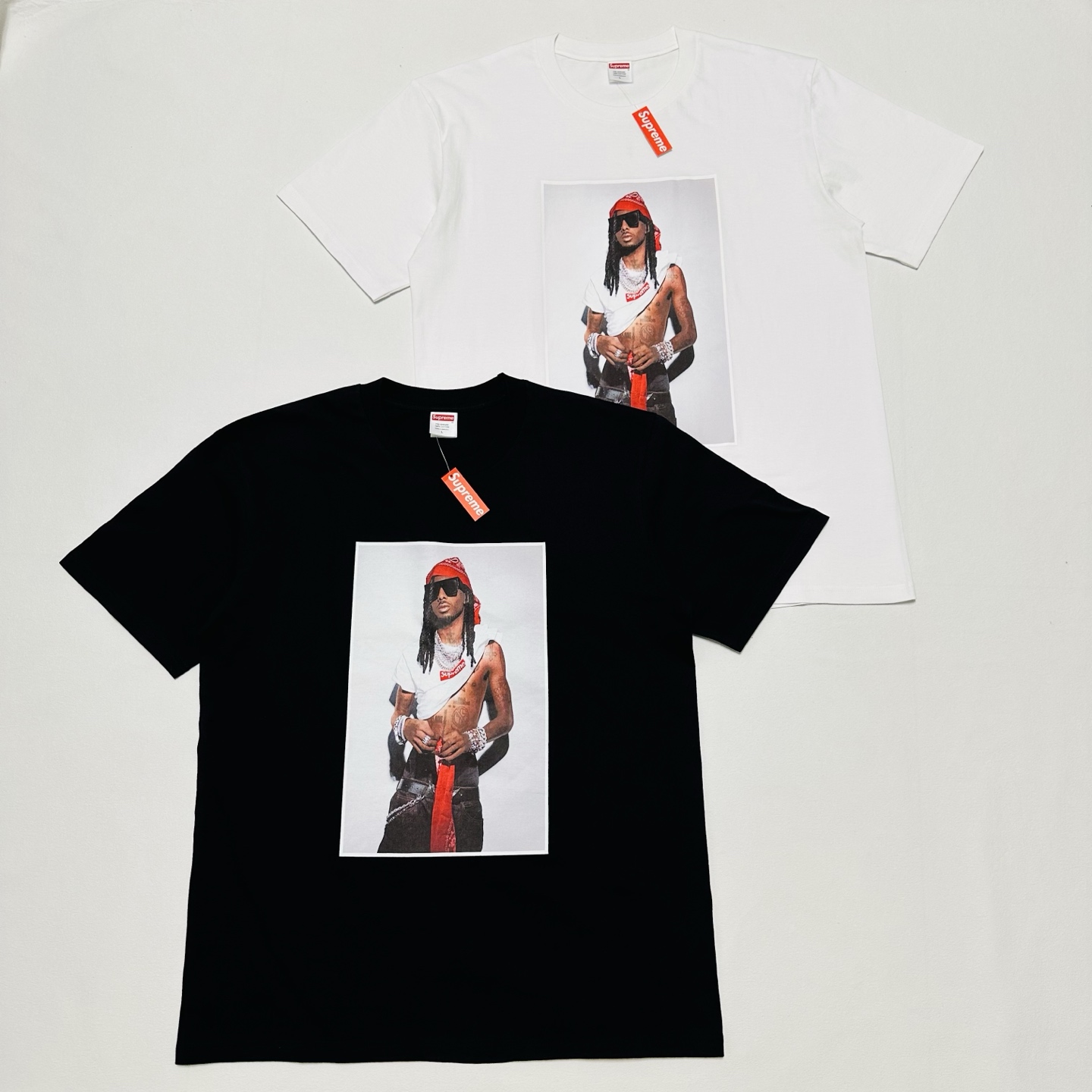 Supreme FW25 PLAYBOI CARTI PHOTO TEE  玩少卡蒂 印花logo圆领 短袖T恤 男女同款 黑色  白色   