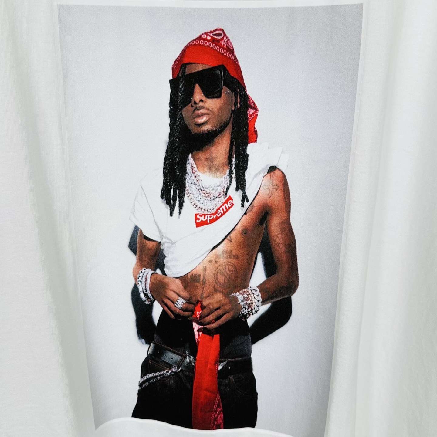 Supreme FW25 PLAYBOI CARTI PHOTO TEE  玩少卡蒂 印花logo圆领 短袖T恤 男女同款 黑色  白色   